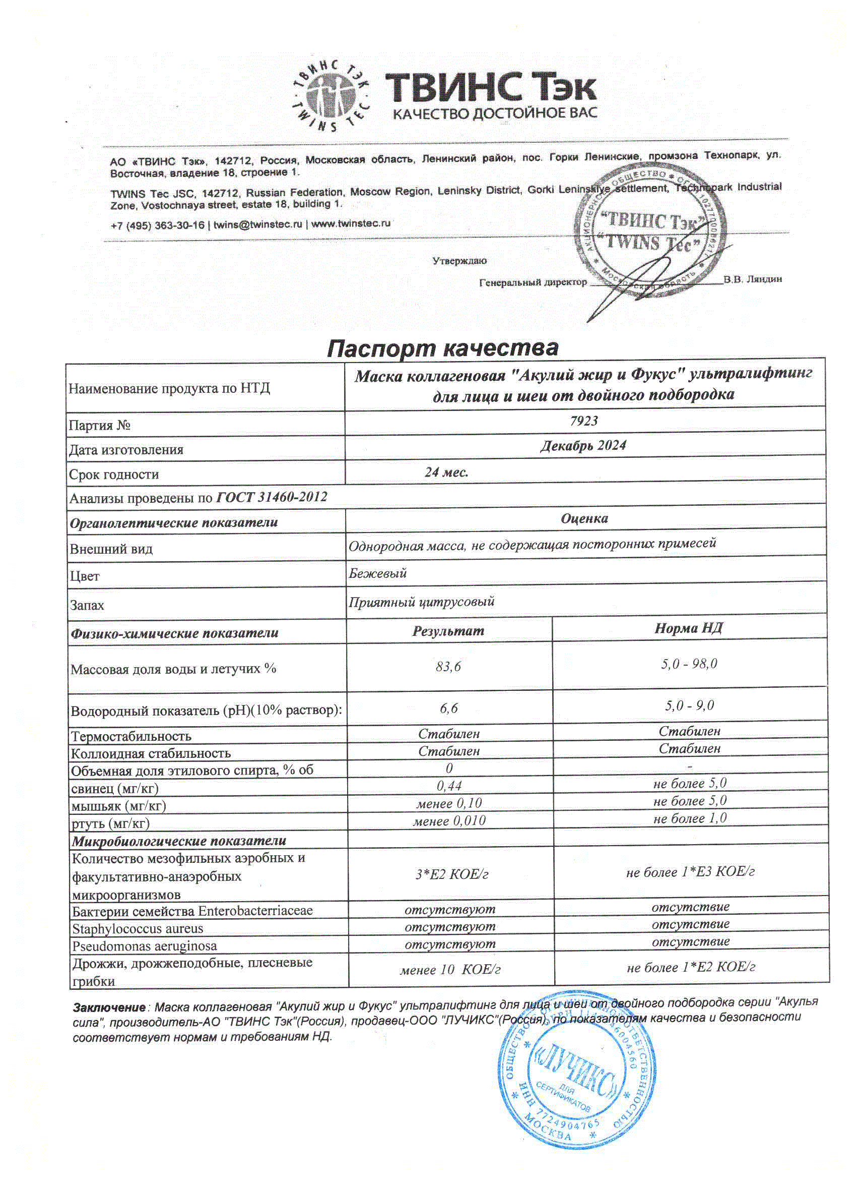 Паспорт №122024